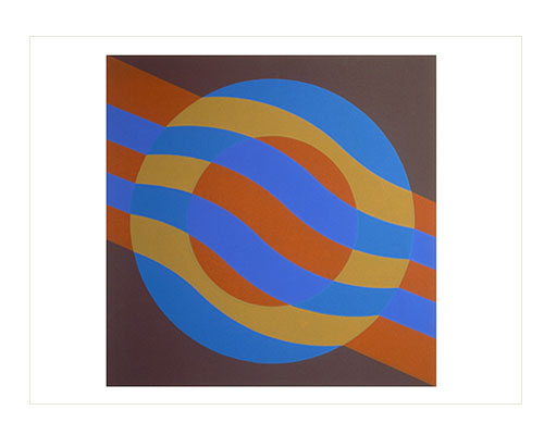 Circle With Wave [blue / brown], 1965, screenprint, 76 x 56 cm, edition of 20